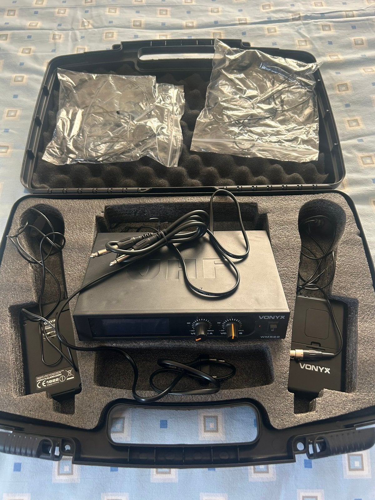 Kit micro casque sans fil nyx WM522B VHF 2 canaux, Enlèvement, Neuf, Micro chant, Sans fil