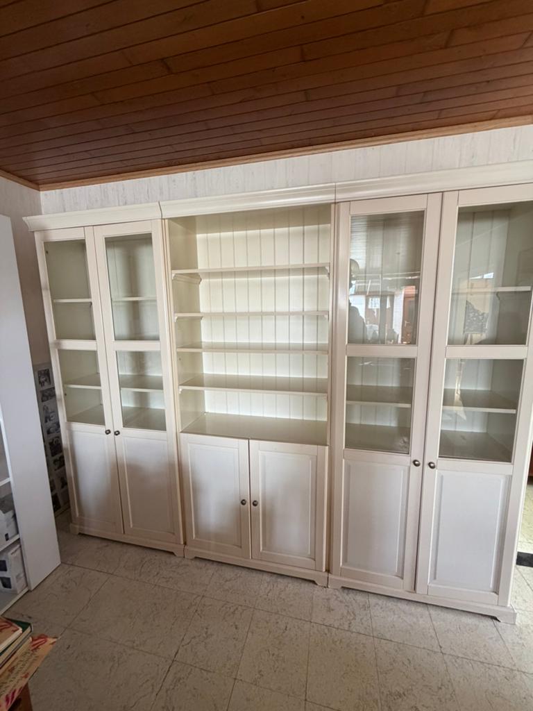 3x vitrine kast ikea (billy), Ophalen, Gebruikt, Met plank(en)