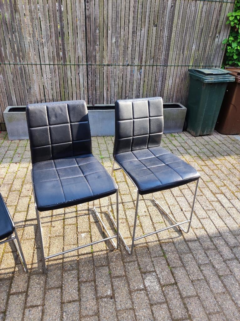 Keuken stoelen, Huis en Inrichting, Stoelen, Ophalen, Kunststof, Gebruikt, Zwart