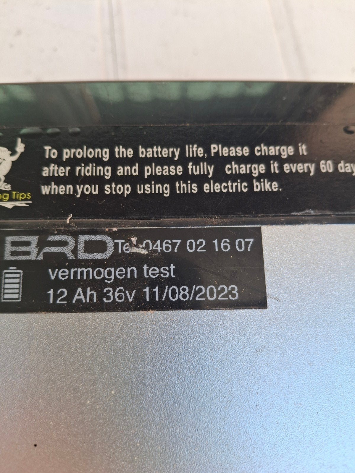 fiets batterij, Enlèvement