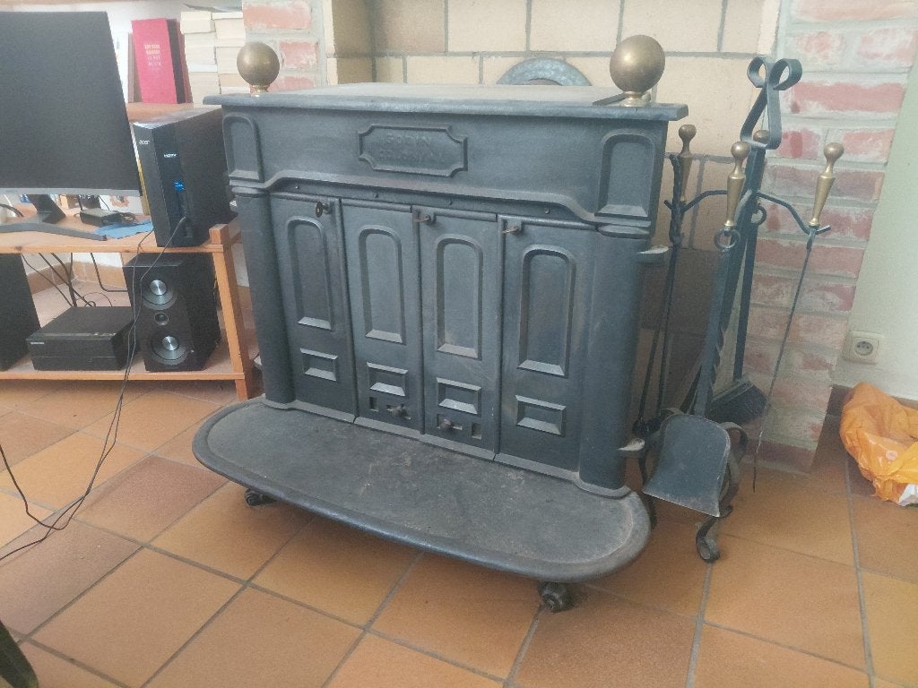 Poêle en fonte Godin, Maison & Meubles, Poêles, Enlèvement, Utilisé, Bois, Autoportant