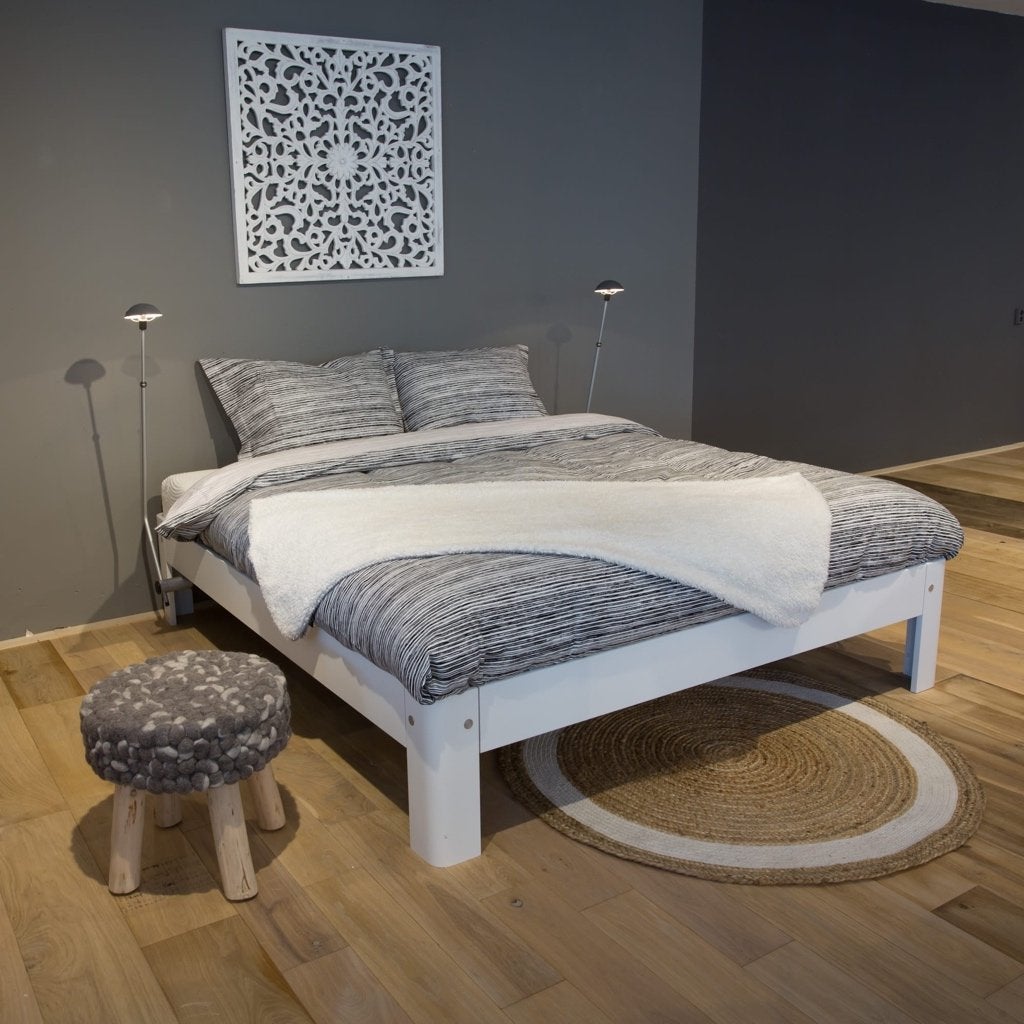 Auping Auronde Snow White compleet designbed & matrassen, Verstelbaar, Tweepersoons, Ophalen of Verzenden, Zo goed als nieuw