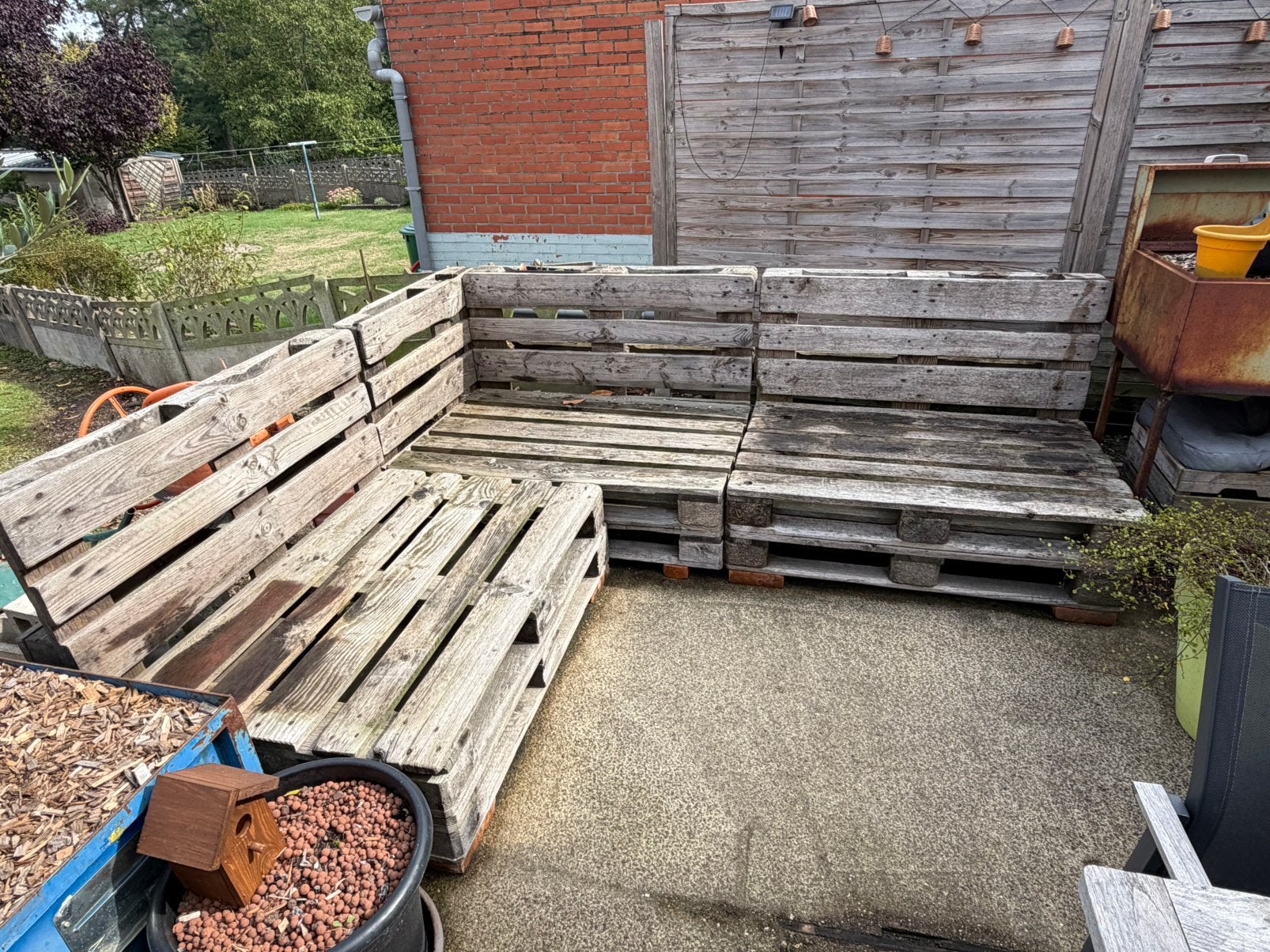 Lounge hoek palletten, Ophalen, Gebruikt