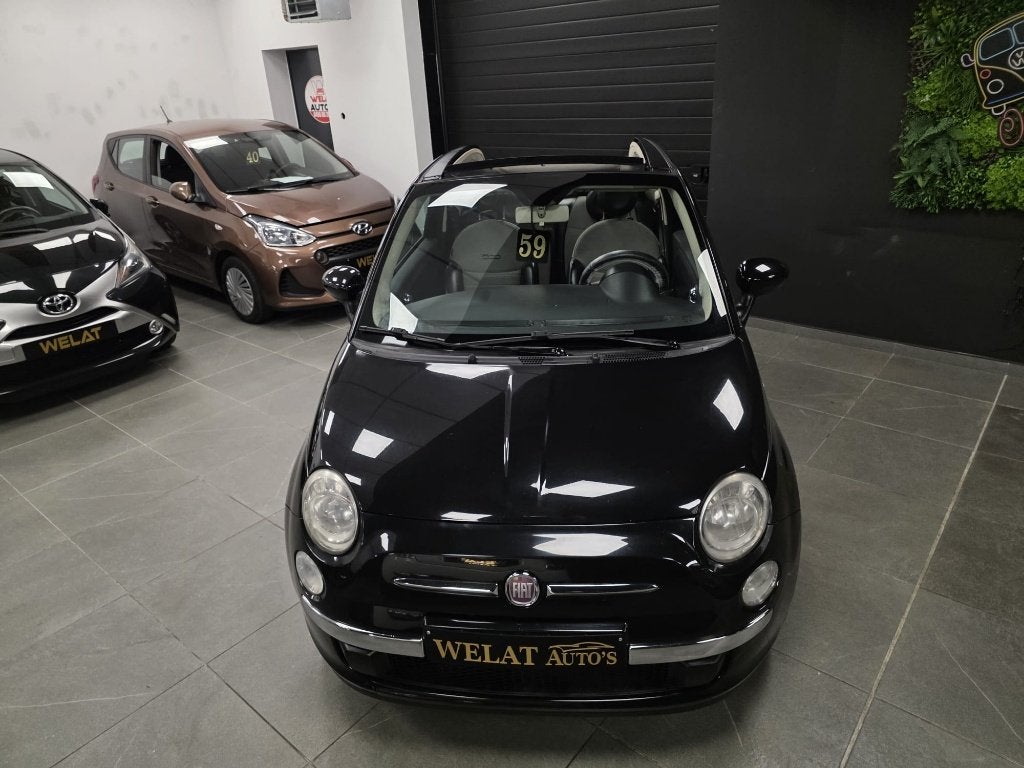 FIAT 500C TURBO BENZINE/2012/CABRİO/TOPSTAAT, Auto's, Bluetooth, Euro 5, Zwart, Zwart