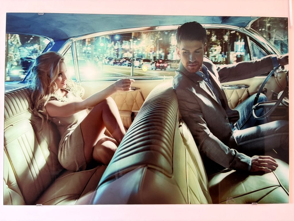 Kader - glasschilderij -  Backseat Romance, Enlèvement, Comme neuf