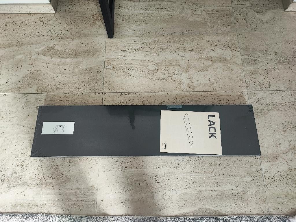 2 x LACK Étagères murales, noir, 110x26cm & 190x26cm (IKEA), Maison & Meubles, Enlèvement, Neuf