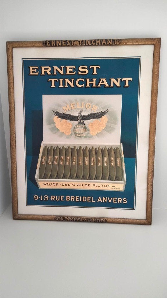 zeldzame reclame Ernest Tinchant Antwerpen Melior antiek, Antiek en Kunst, Ophalen