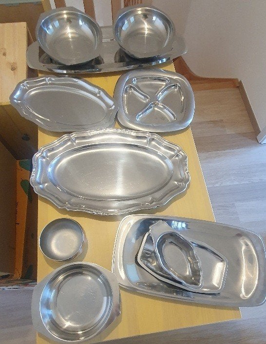Plats INOX, Maison & Meubles, Cuisine | Vaisselle, Enlèvement, Utilisé, Autres types