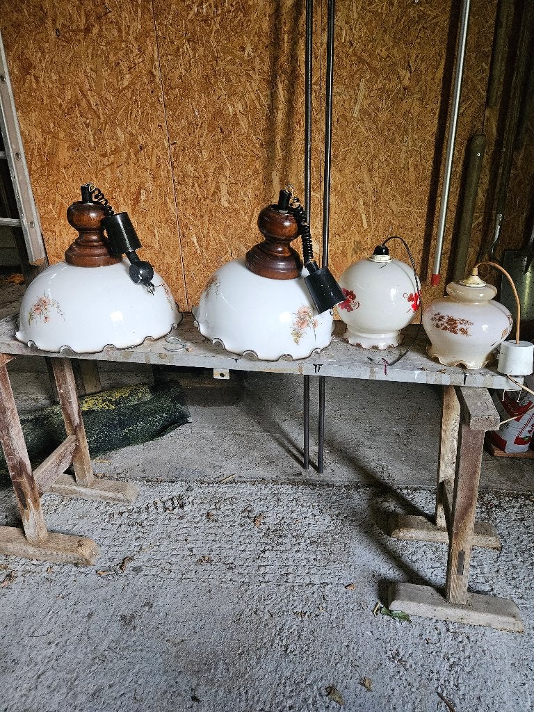 Luminaire, Vintage, Verre, Enlèvement, E27 (grand)