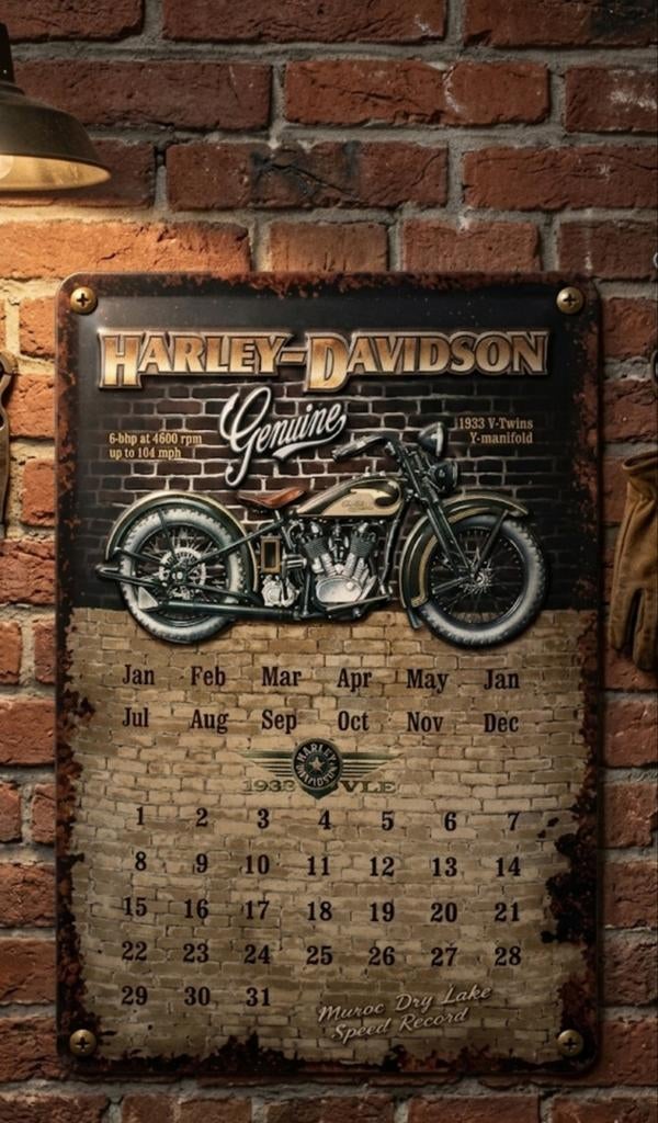 Harley Davidson metalen plaat stijl vintage retro, Ophalen of Verzenden, Zo goed als nieuw