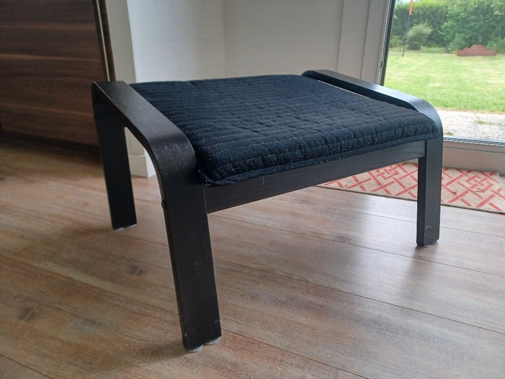Ikea Poang voetenbank zwartbruin, Ophalen, Gebruikt, Minder dan 75 cm, Stof