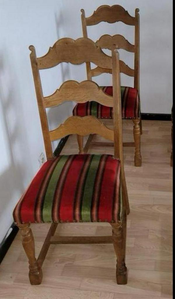 Superbe chaises Vintage en chêne massif assise en rembourré, Maison & Meubles, Chaises, Enlèvement