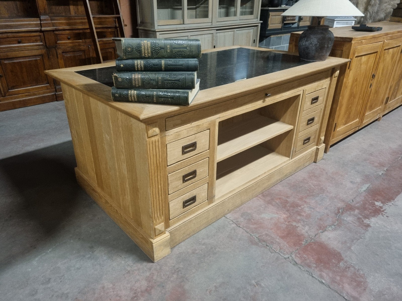 eiken bureau ART:, Opbergruimte, Bruin, Zo goed als nieuw, .