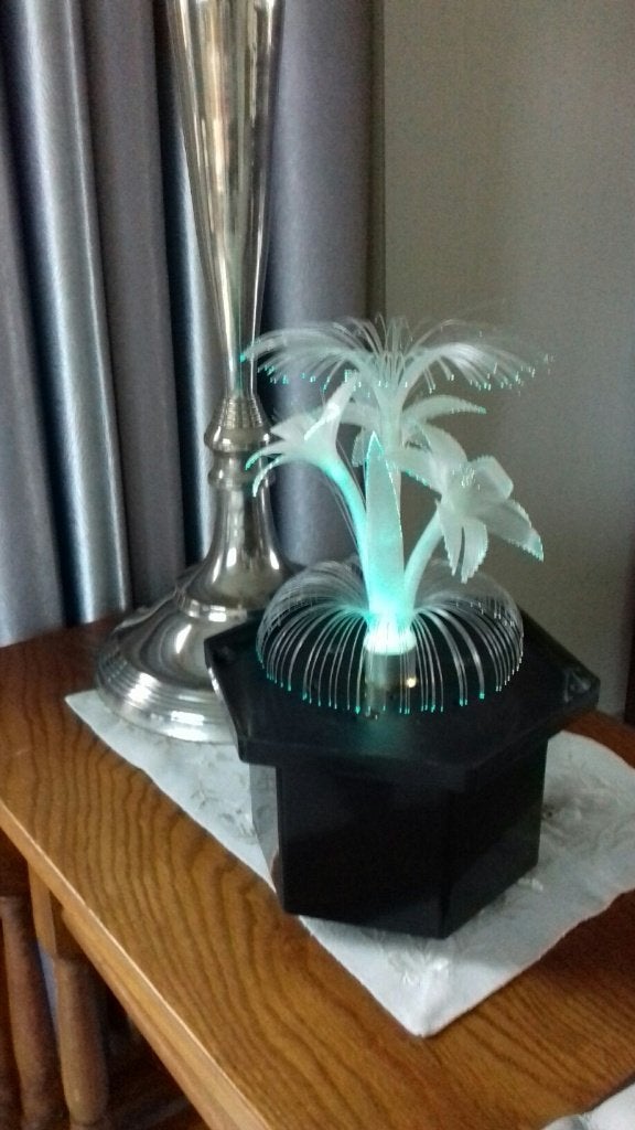 ancienne lampe rotative de fleurs multicolores, électrique, Lampe d'ambiance, Avec prise, 26 cm, Comme neuf