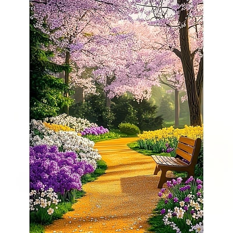 nr 65 Diamond Painting bloemen bos 50x40cm (vierkant), Verzenden, Nieuw, Meerkleurig, Overige materialen