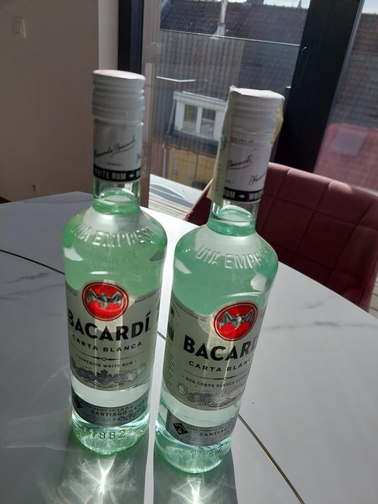 Deux bouteilles Barcardi 75 cl carta Blanca, Collections, Vins, Enlèvement