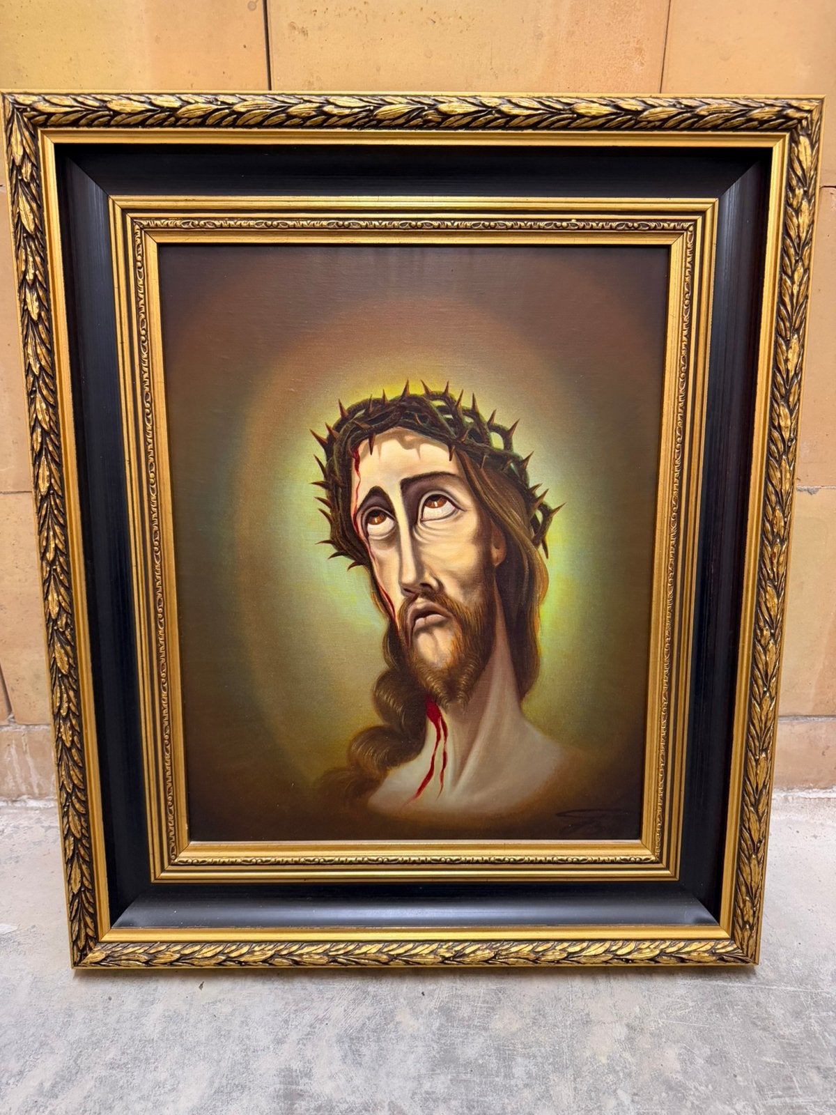 Germaan Bos-Jezus Christus. H met kad.: 67cm B met kad: 57cm, Ophalen of Verzenden