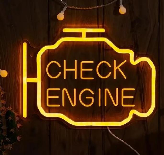 LED lamp neon stijl Check Engine (30x22.5cm), Collections, Marques & Objets publicitaires, Neuf, Enlèvement ou Envoi