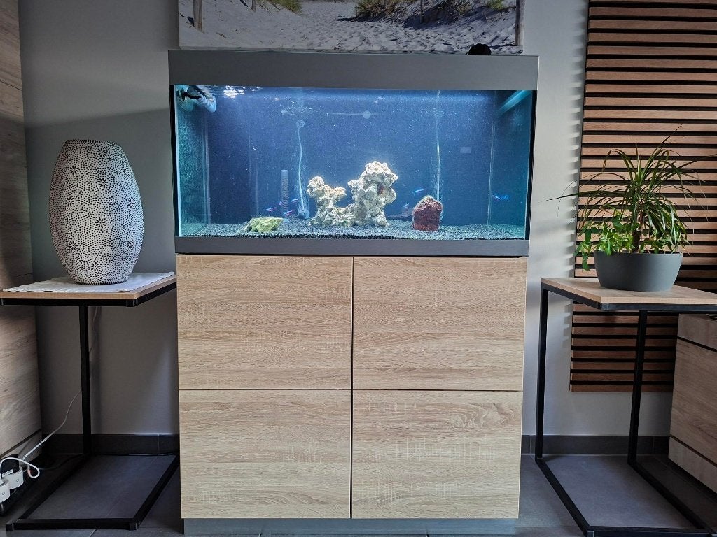 Aquarium OASE HIGLINE 200 met onderkast, Dieren en Toebehoren, Ophalen, Oase, Zo goed als nieuw, Pomp