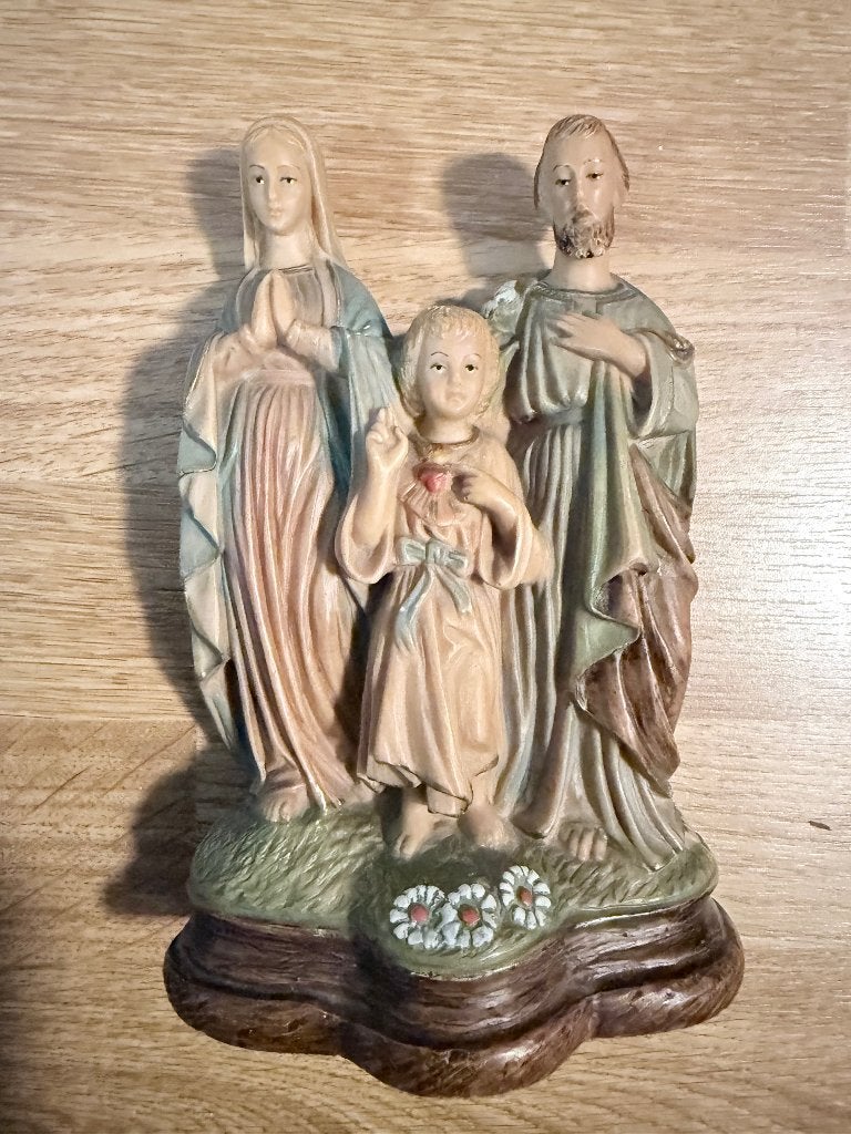 Vintage Heilige Familie Maria, Jozef,Jezus Heilig Hart 19 cm, Ophalen of Verzenden