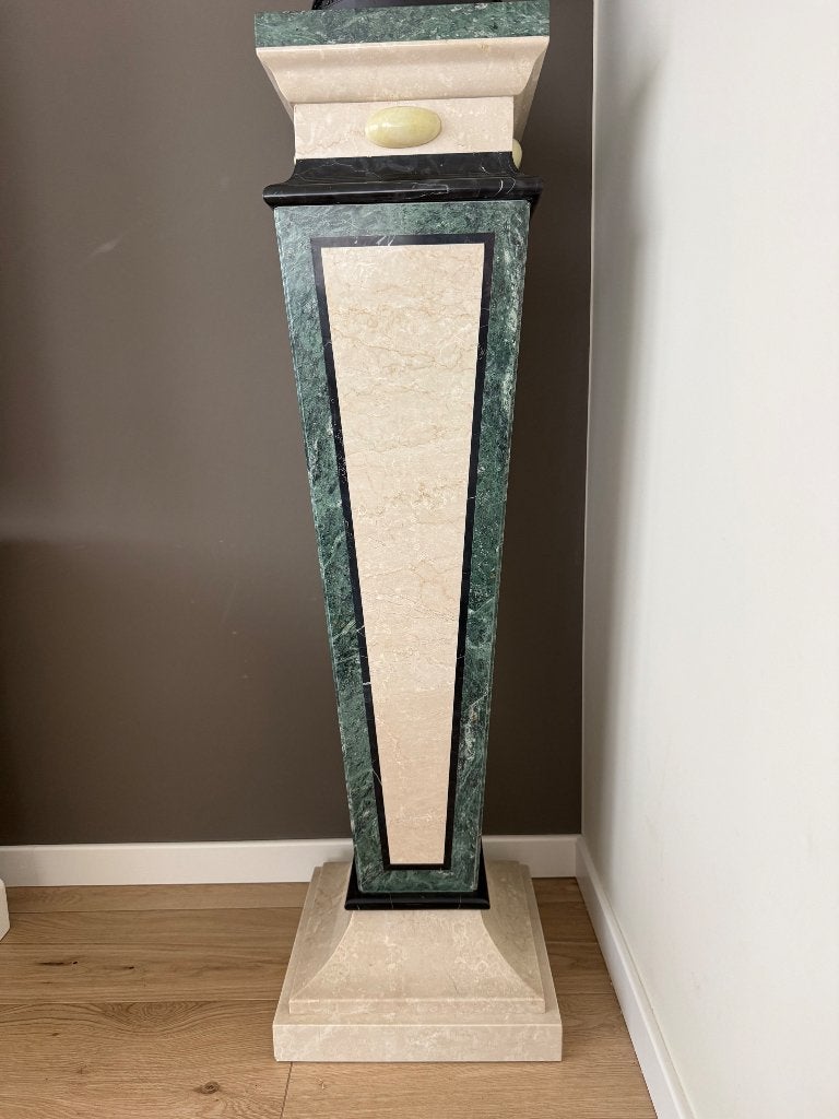Paire de grandes colonnes / sellettes en marbre – 112 cm, Enlèvement