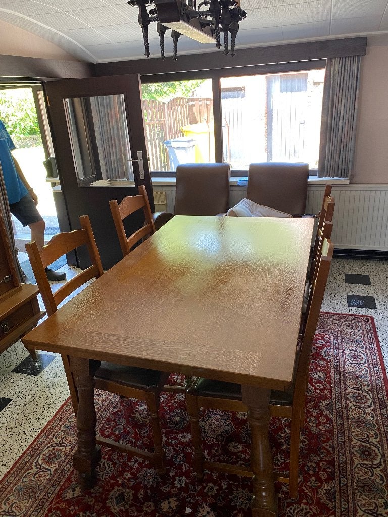 Eetkamer met 4 stoelen en 2 kasten, Ophalen, Gebruikt, 4 tot 6 stoelen