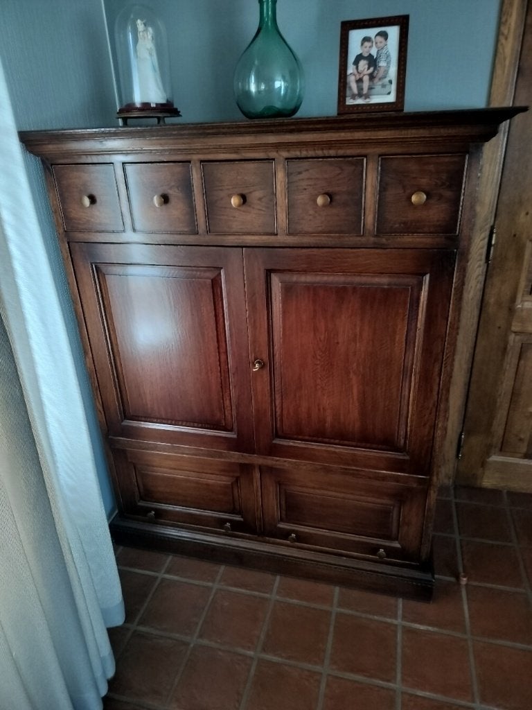 Massief Eiken TV kast, Huis en Inrichting, Ophalen, Zo goed als nieuw, Eikenhout