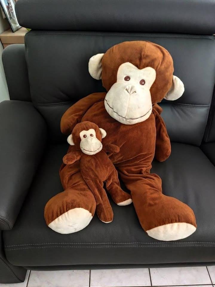 Grote knuffel, Kinderen en Baby's, Speelgoed | Knuffels en Pluche, Ophalen, Gebruikt, Aap, Wasbaar