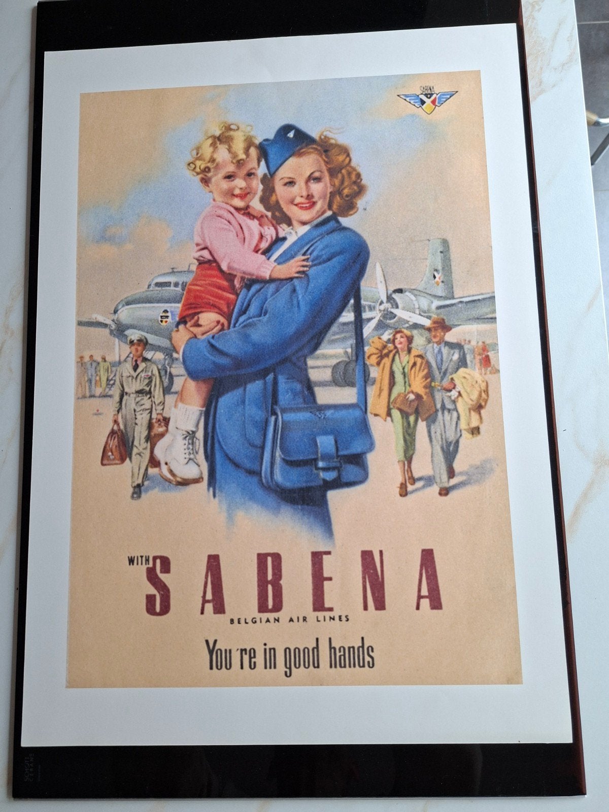 Poster Sabena de haute qualité 50/70cm, Collections, Posters & Affiches, Enlèvement ou Envoi