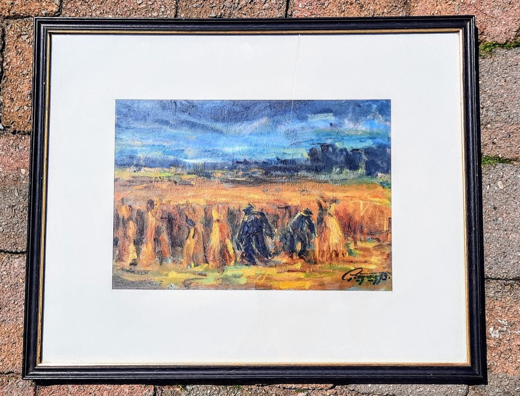 schilderij  Frans Geerinckx, Enlèvement ou Envoi, Panneau, Paysage, Signé