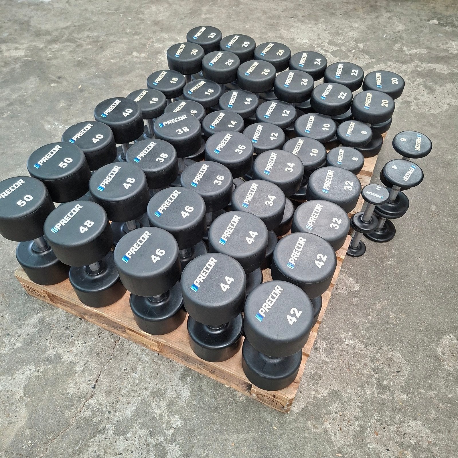 Precor Urethane Dumbells Set 2 kilo tot 50 kilo Compleet, Sport en Fitness, Fitnessmaterialen, Ophalen