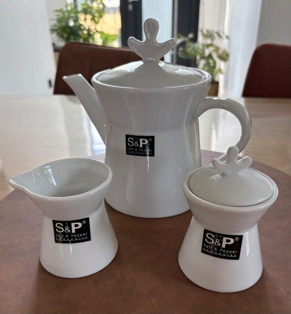 Salt & Pepper "White Essentials" Koffie- & Theeset (3-delig), Neuf, Pichet, Enlèvement, Porcelaine