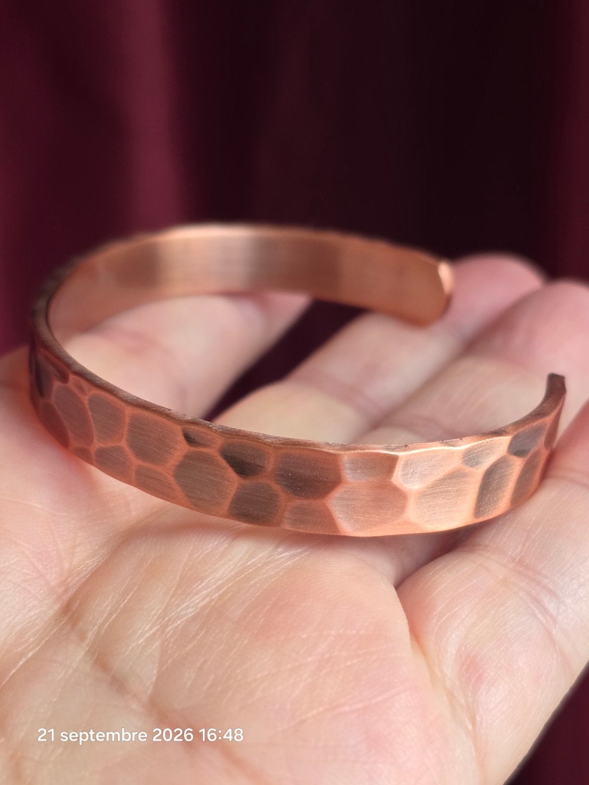 Bracelet en cuivre pour homme et femme, Enlèvement, Neuf, Rouge, Autres matériaux