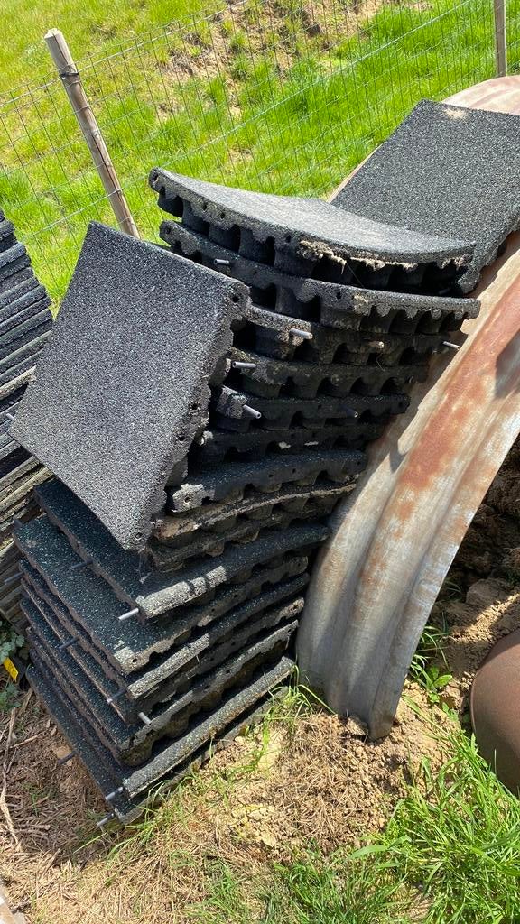 Rubber tegels 5m2 zwart, Tuin en Terras, Tegels en Klinkers, Ophalen, Zo goed als nieuw, Rubber