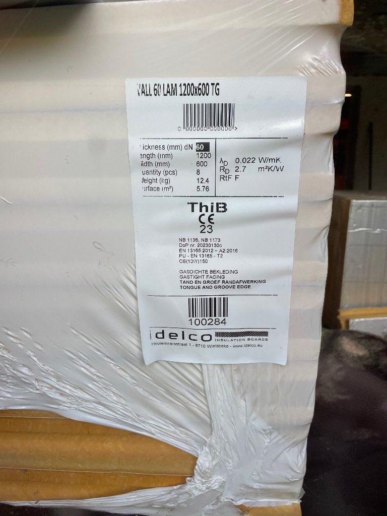 Isolatie gevel 60mm - 3 pakken, Doe-het-zelf en Bouw, Ophalen, 4 tot 8 cm, Nieuw, Hardschuim (Pir)