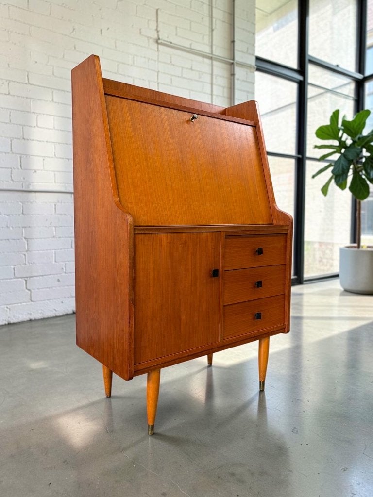 vintage houten secretaire / barkast / kast, Antiek en Kunst, Ophalen