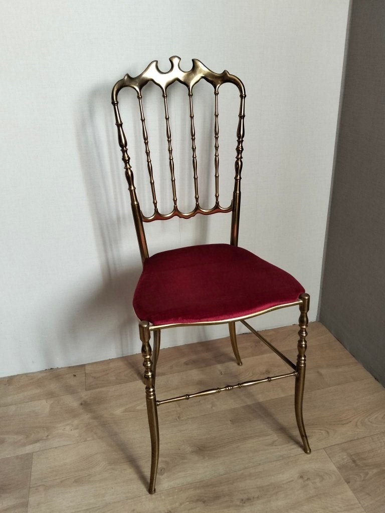 Chaise Chiavari vintage italienne en laiton, Antiquités & Art, Enlèvement