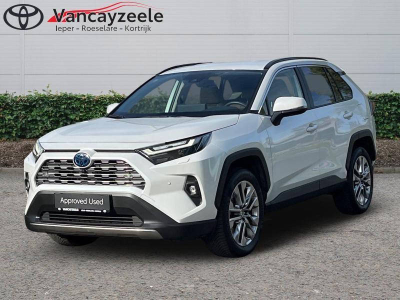 Toyota RAV-4 Premium Plus 4X4+360cam+gps+sens V+A, USB, Wit, 5 deurs, Hybride Elektrisch/Benzine