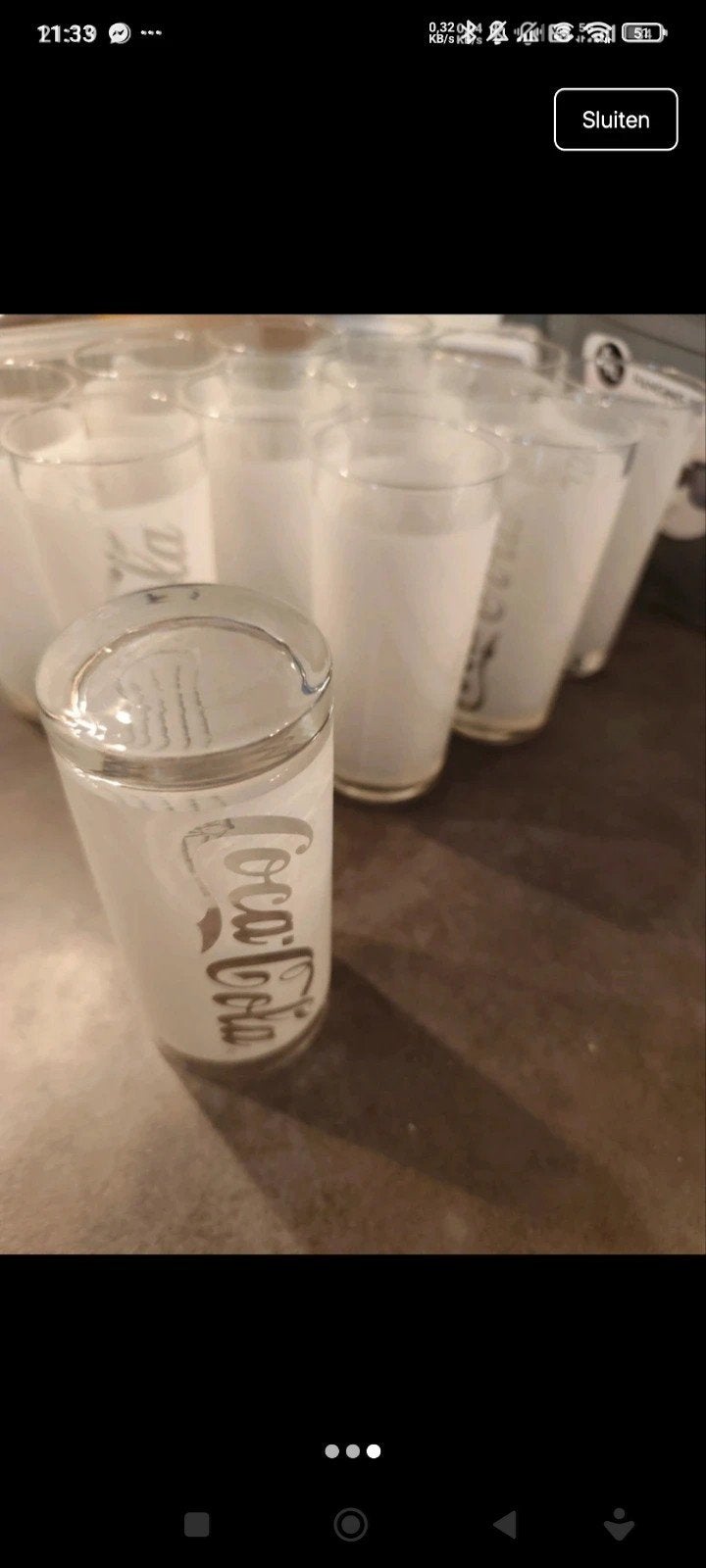 vintage mat/ froasted Coca-Cola glas, Verzamelen, Ophalen of Verzenden, Nieuw, Frisdrankglas