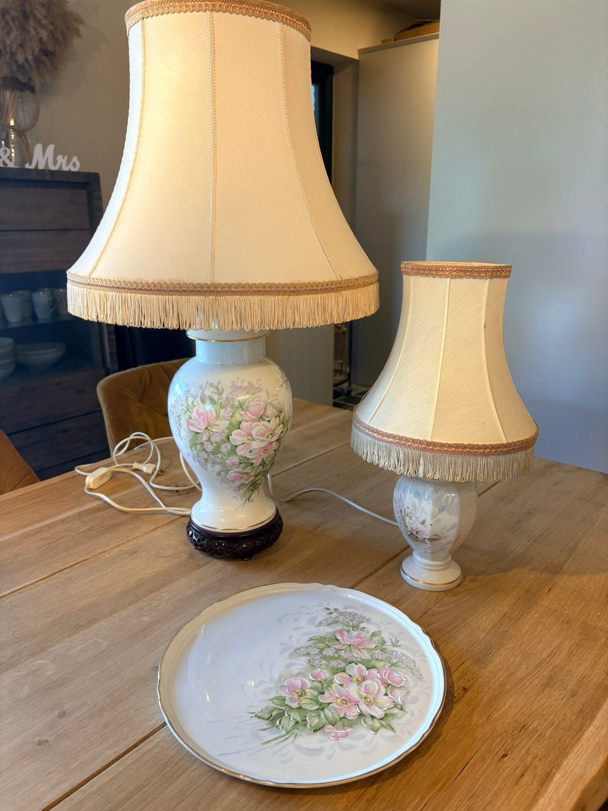 Limoges porselein antieke lampen set 3-delig, Enlèvement, Utilisé