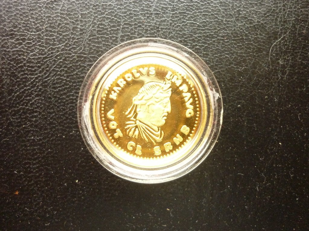 gouden 50 ECU 1991 Karel De Grote, Postzegels en Munten, Munten | België, Goud, Goud, Verzenden
