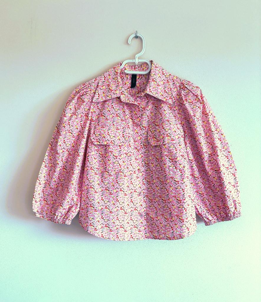 Y.A.S katoenen bloemenblouse – 3/4 pofmouw – XS/S-fit, Kleding | Dames, Blouses en Tunieken, Verzenden, Zo goed als nieuw, Roze