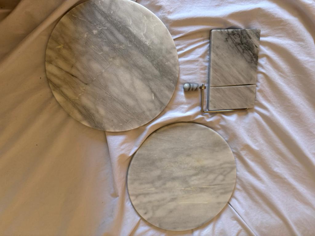 Luxe Marmeren Set: Serveerplank, Kaassnijder & Draaiplateau, Ophalen