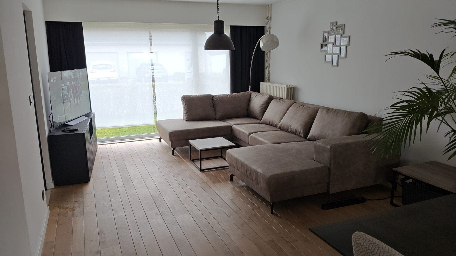 cognac-kleurig hoeksalon - NIEUWSTAAT, Ophalen, Zo goed als nieuw, Stof