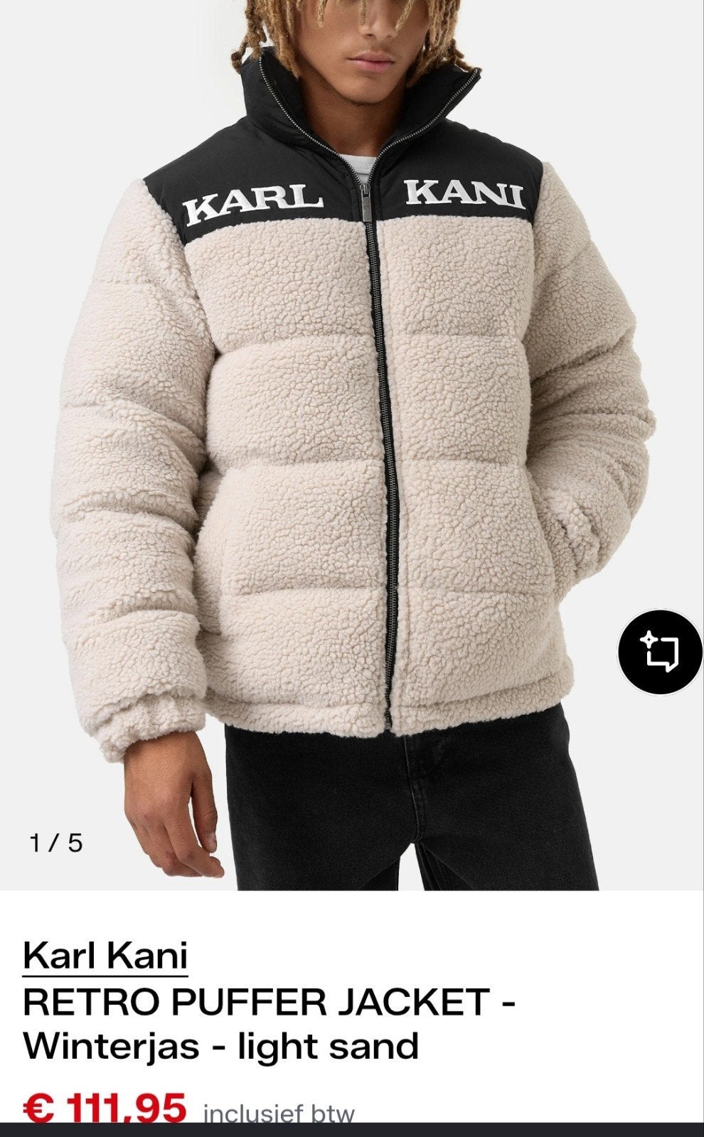 karl kani winterjas maat l  gevoerd super dik, Enlèvement, Taille 52/54 (L)