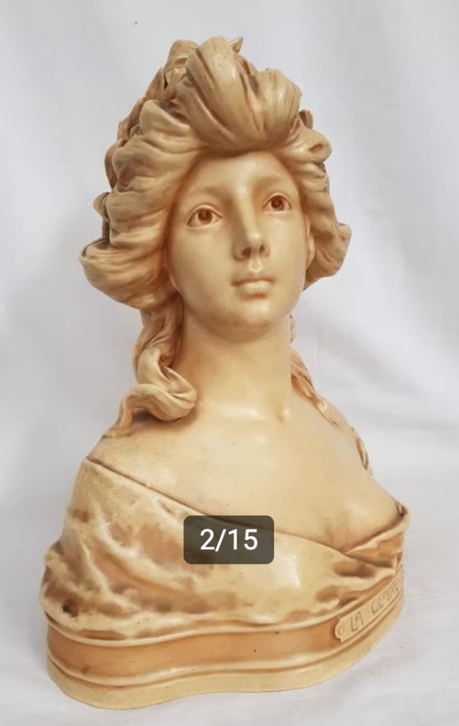 Buste Art Nouveau - Theodore Schoop - Bernard Bloch., Antiquités & Art, Antiquités | Céramique & Poterie, Enlèvement ou Envoi