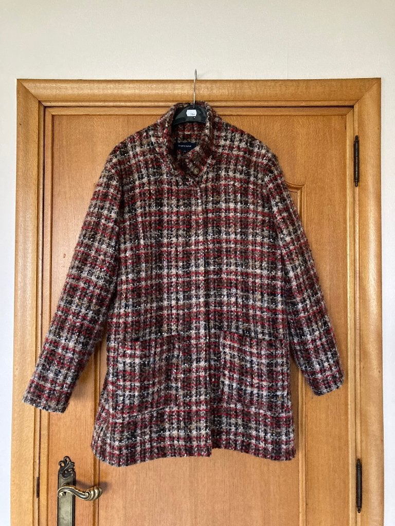 Lange geruite wintervest, maat 40, Terre Bleue, Maat 38/40 (M), Ophalen of Verzenden, Zo goed als nieuw, Meerkleurig