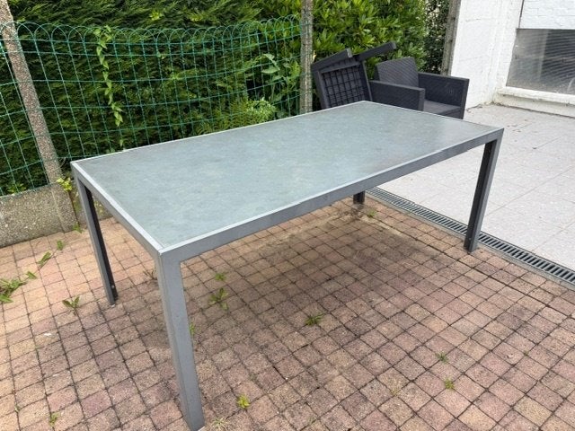metalen tuintafel, Tuin en Terras, Tuintafels, Ophalen, Gebruikt, Rechthoekig, Metaal
