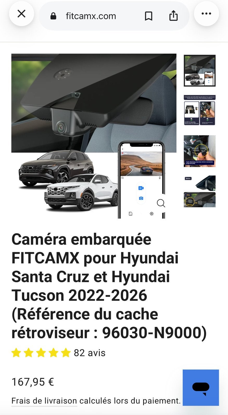 Dashcam 4K ultra hd pour vehicule Hyundai tucson, Caravanes & Camping, Enlèvement, Comme neuf
