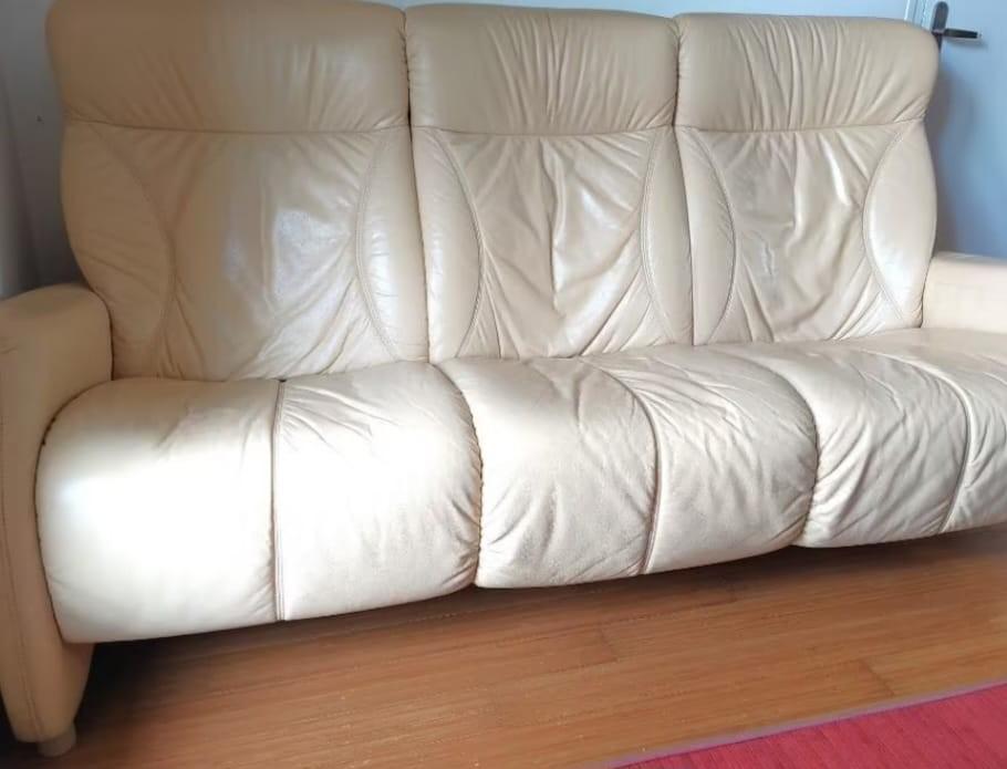 HIMOLLA leren bank, Ophalen, 150 tot 200 cm, Driepersoons, Leer